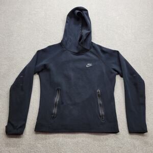 Nike Sportswear Tech Fleece Funnel Women's Black Hoodie Size Large Pullover